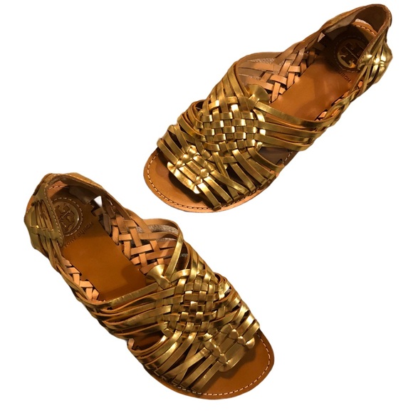 Tory Burch Gold Gladiator Strappy Sandals 10